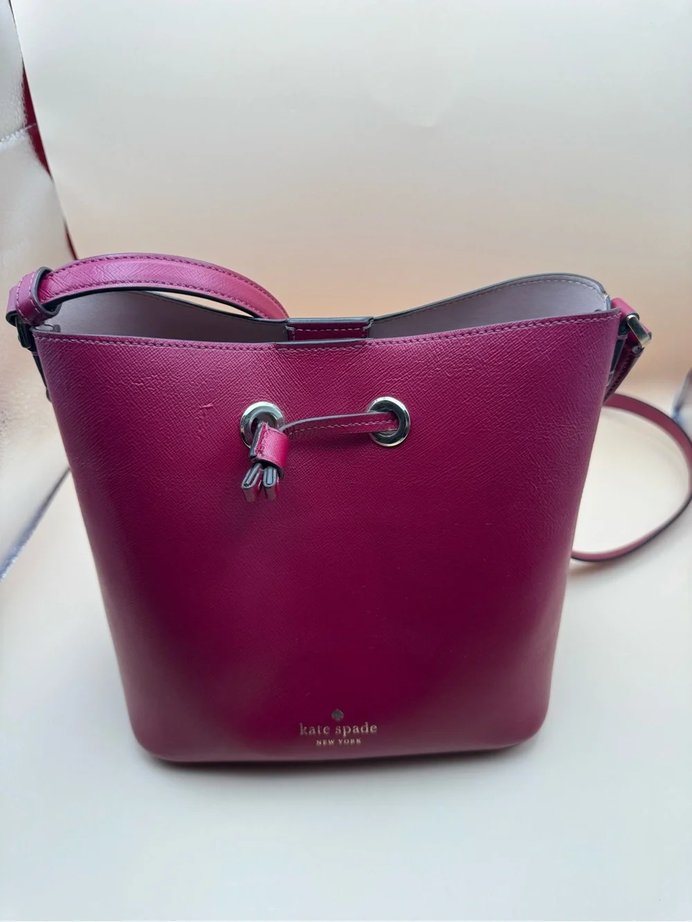 kate spade Magenta Leather Bucket Crossbody